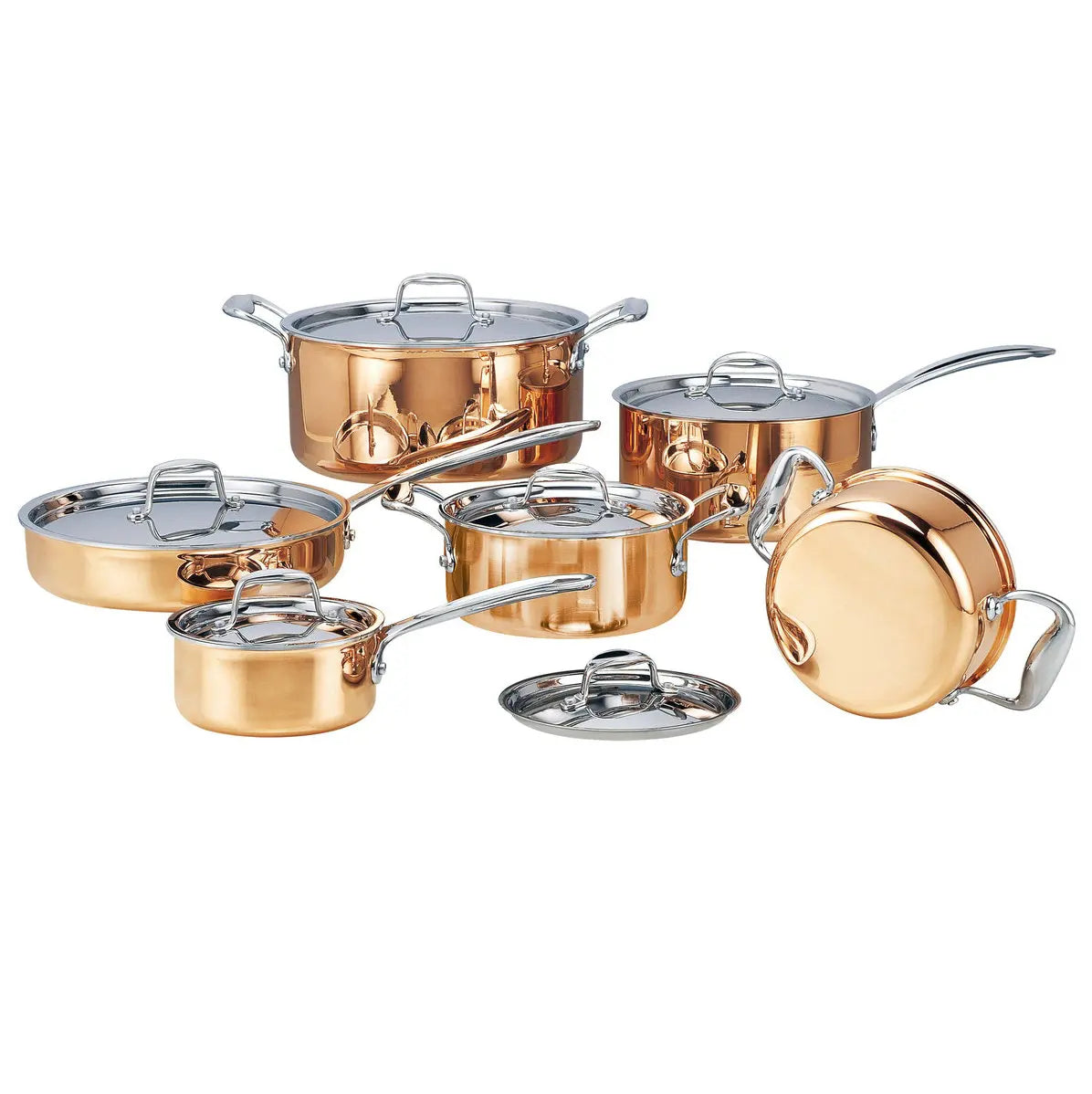 Luxury 12-Piece Triply Copper Cookware Set