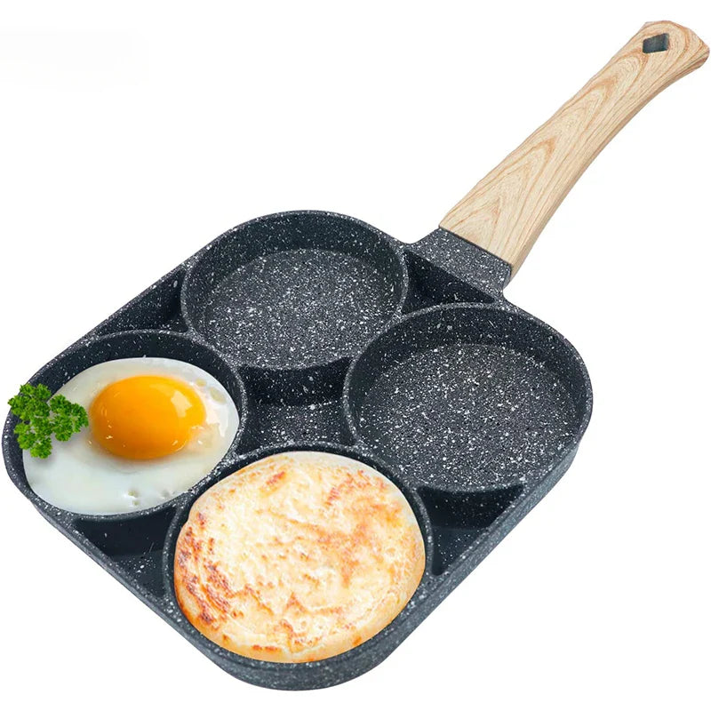 2/4-Hole Frying Pot Pan Thick Non-stick