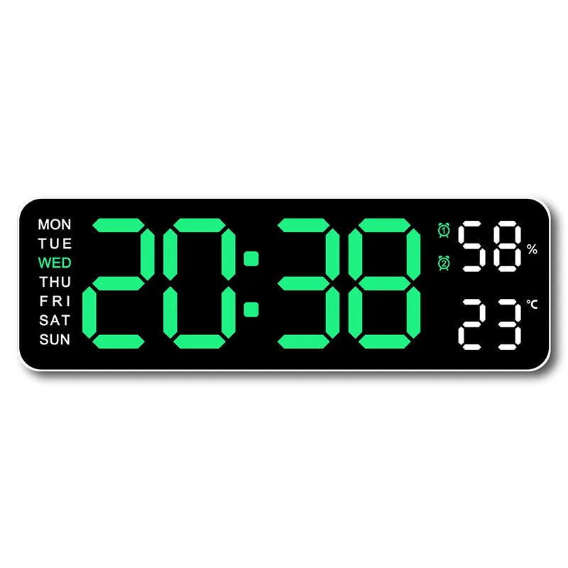 USB Powered Large Digital Wall Clock 9 Inch Temperature