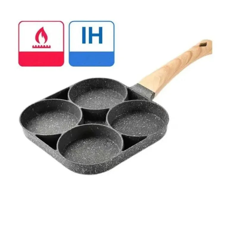 2/4-Hole Frying Pot Pan Thick Non-stick