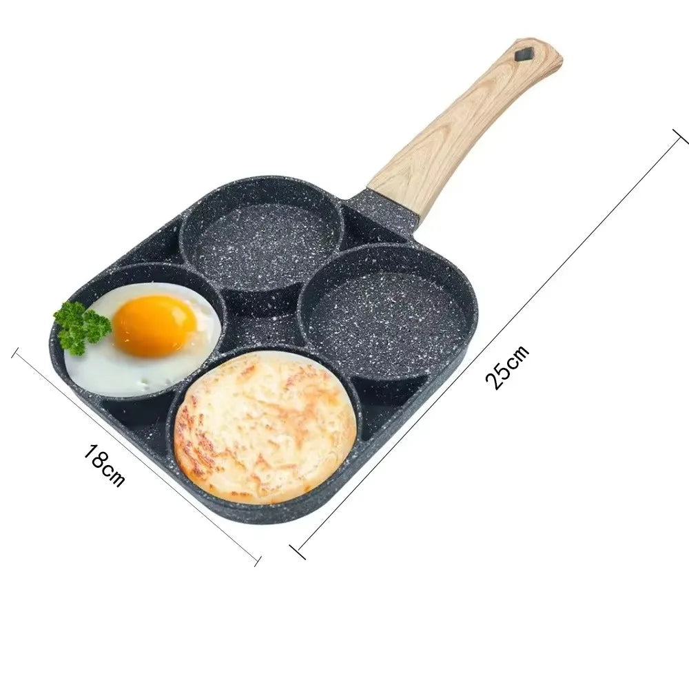 2/4-Hole Frying Pot Pan Thick Non-stick