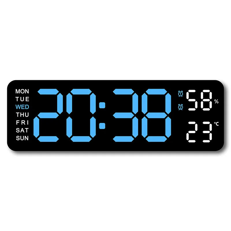 USB Powered Large Digital Wall Clock 9 Inch Temperature
